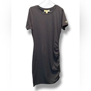 Michael Kors Black Short Sleeve Dress with Side Ruching